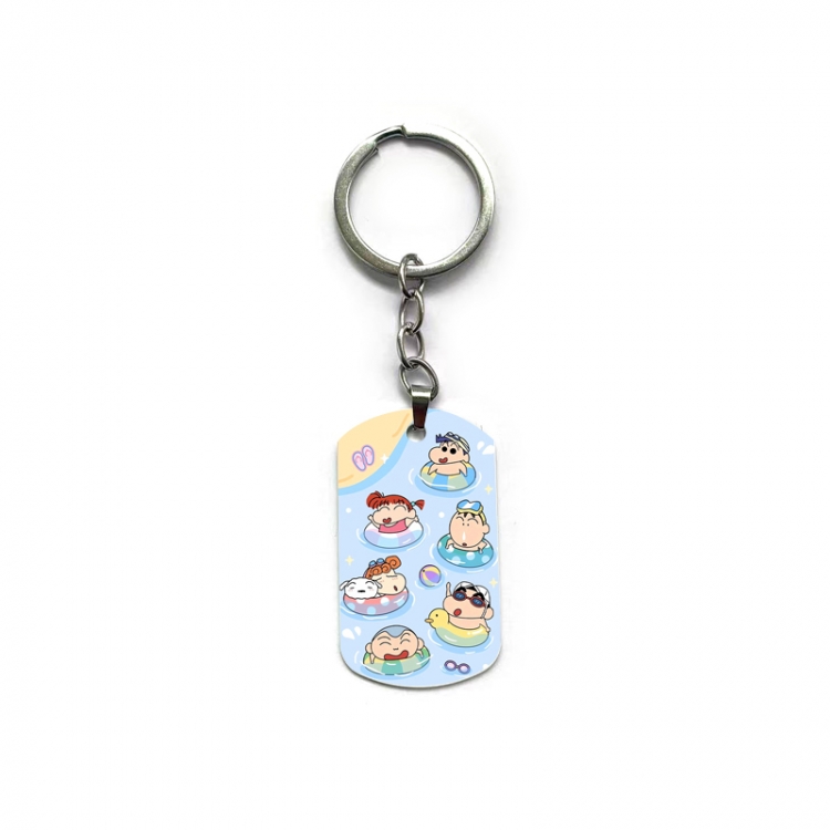 CrayonShin Anime double-sided full-color printed military brand ring keychain price for 5 pcs