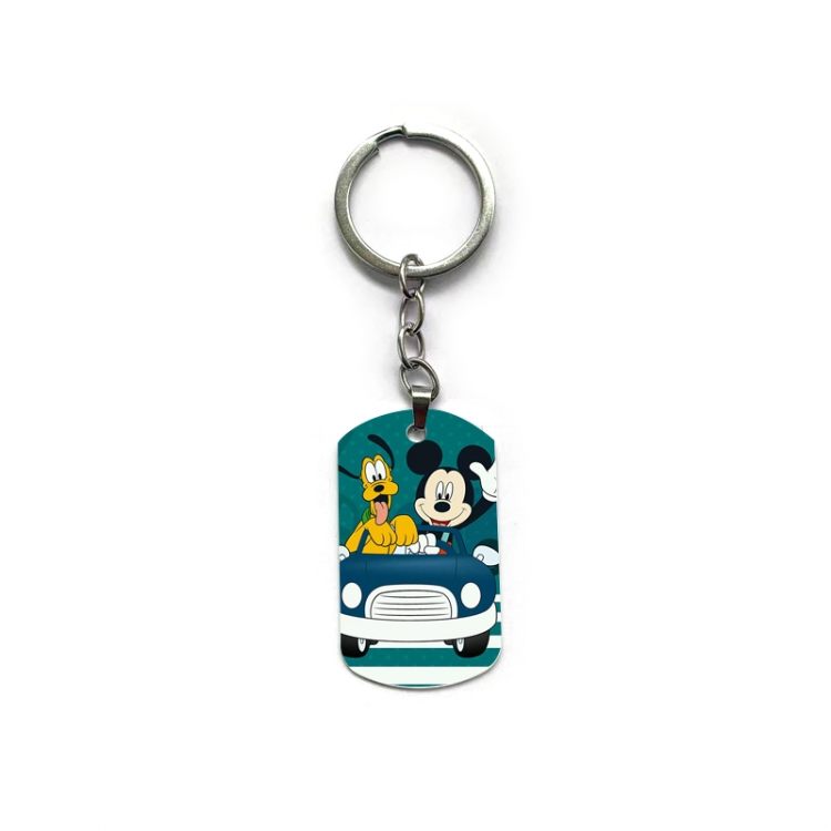 Mickey Anime double-sided full-color printed military brand ring keychain price for 5 pcs