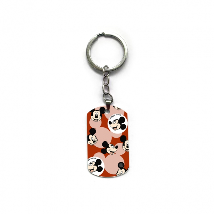 Mickey Anime double-sided full-color printed military brand ring keychain price for 5 pcs
