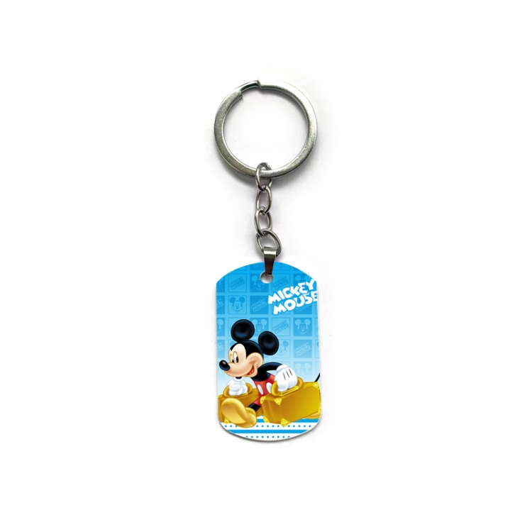Mickey Anime double-sided full-color printed military brand ring keychain price for 5 pcs