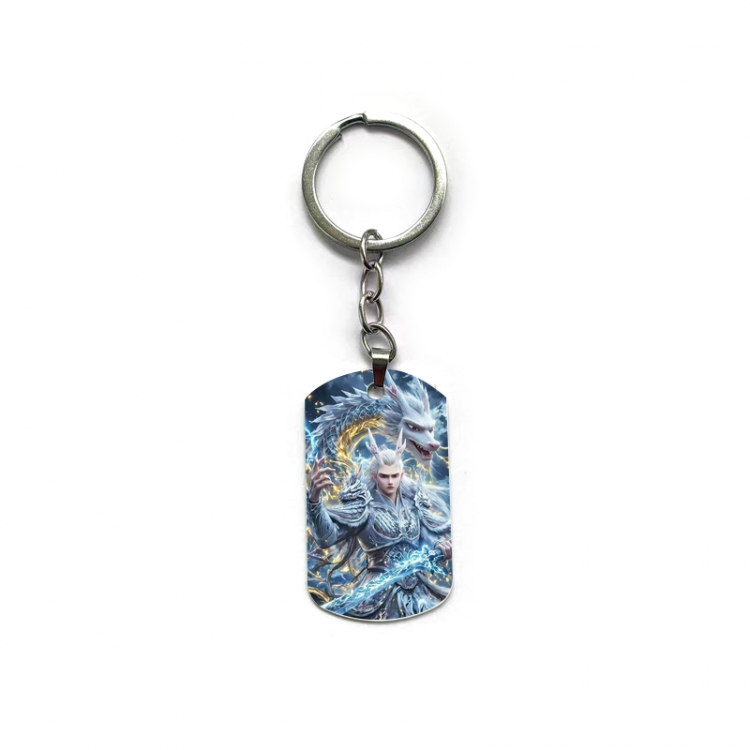 Nezha Anime double-sided full-color printed military brand ring keychain price for 5 pcs