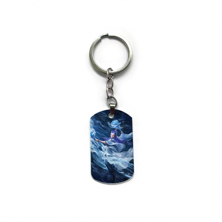 Nezha Anime double-sided full-color printed military brand ring keychain price for 5 pcs