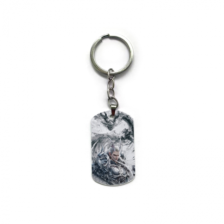 Nezha Anime double-sided full-color printed military brand ring keychain price for 5 pcs