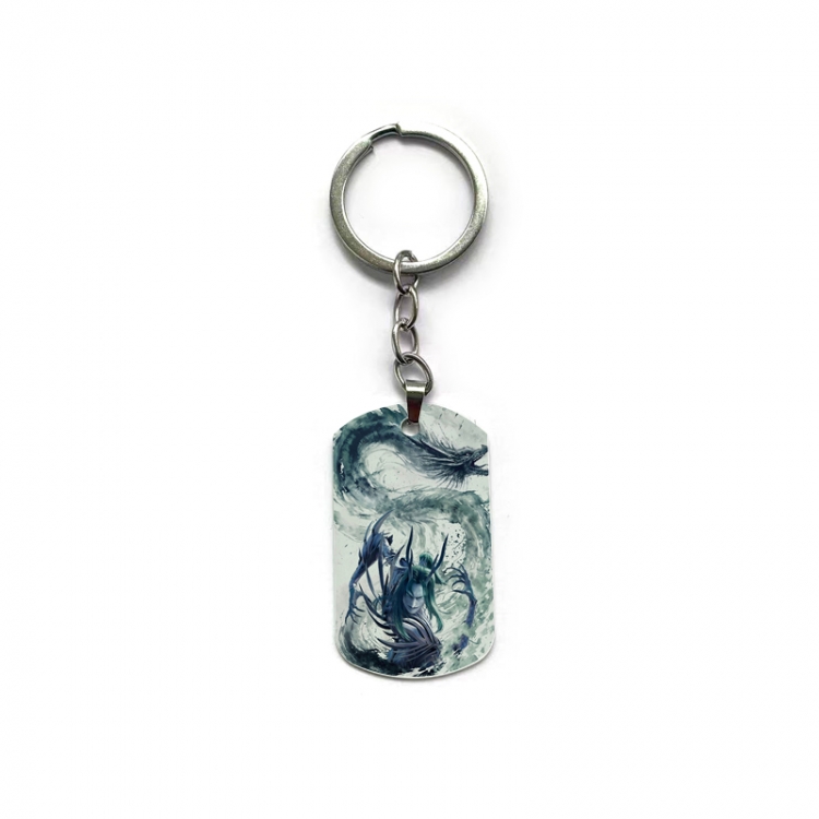 Nezha Anime double-sided full-color printed military brand ring keychain price for 5 pcs