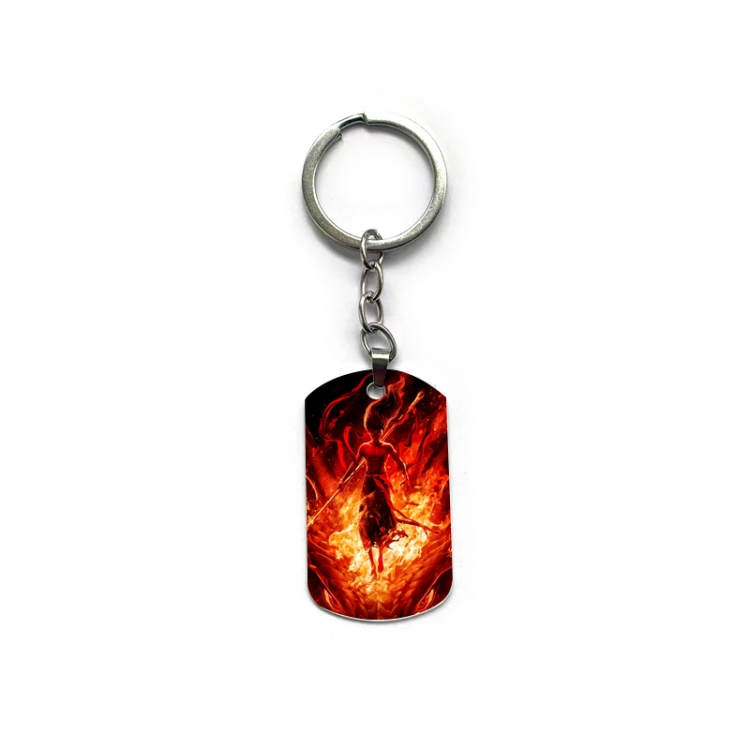 Nezha Anime double-sided full-color printed military brand ring keychain price for 5 pcs