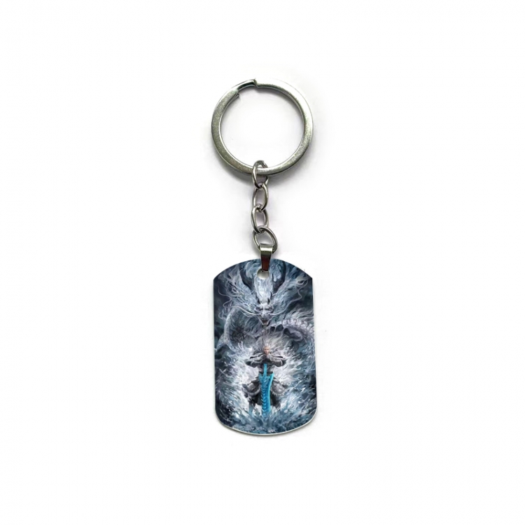 Nezha Anime double-sided full-color printed military brand ring keychain price for 5 pcs