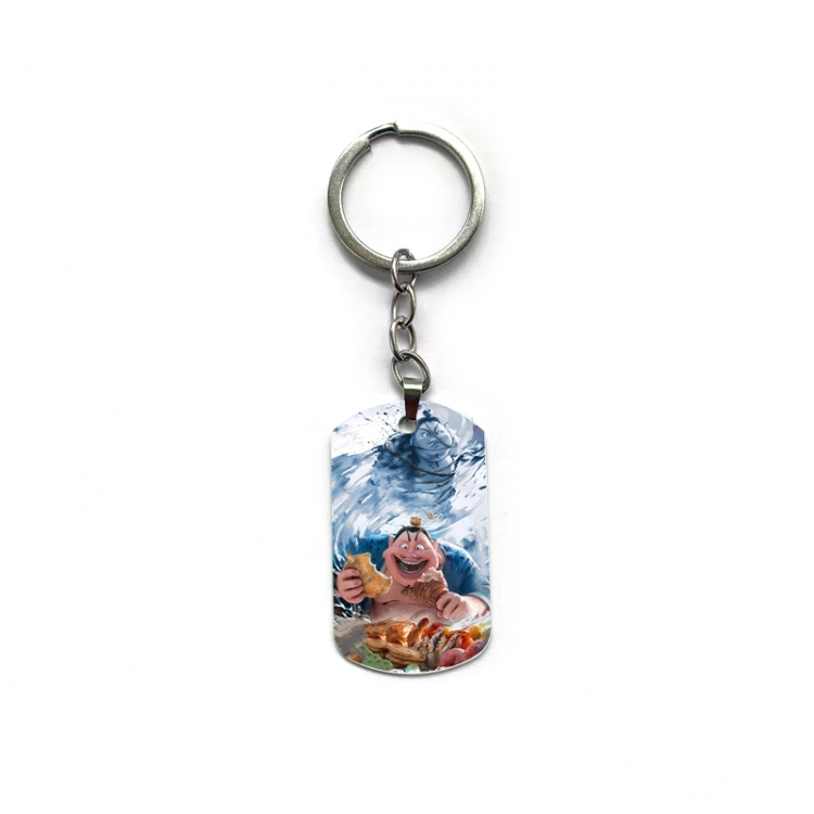 Nezha Anime double-sided full-color printed military brand ring keychain price for 5 pcs