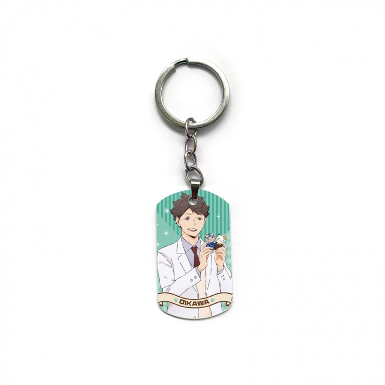 Haikyuu!! Anime double-sided full-color printed military brand ring keychain price for 5 pcs