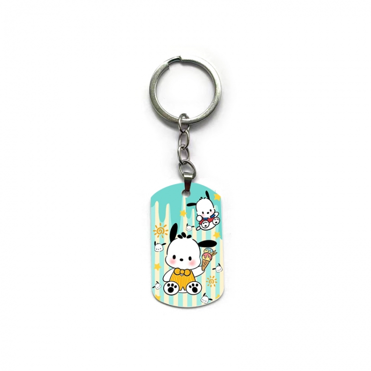 Lilo & Stitch Anime double-sided full-color printed military brand ring keychain price for 5 pcs