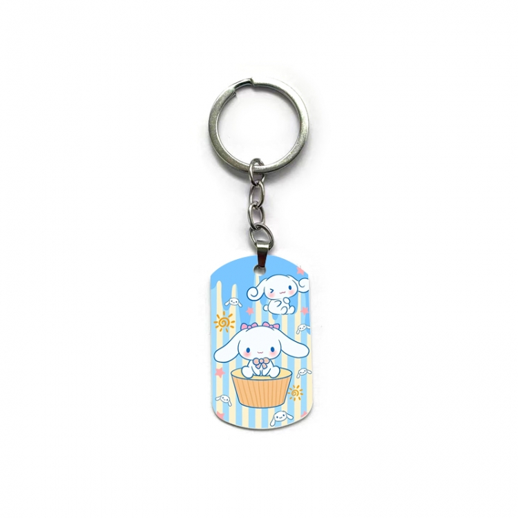 Lilo & Stitch Anime double-sided full-color printed military brand ring keychain price for 5 pcs