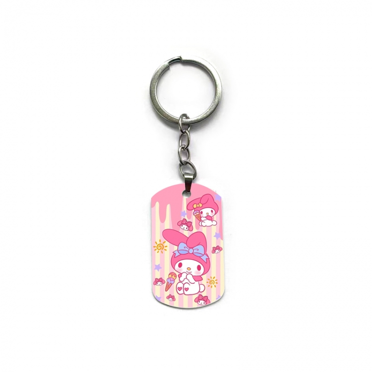 Lilo & Stitch Anime double-sided full-color printed military brand ring keychain price for 5 pcs