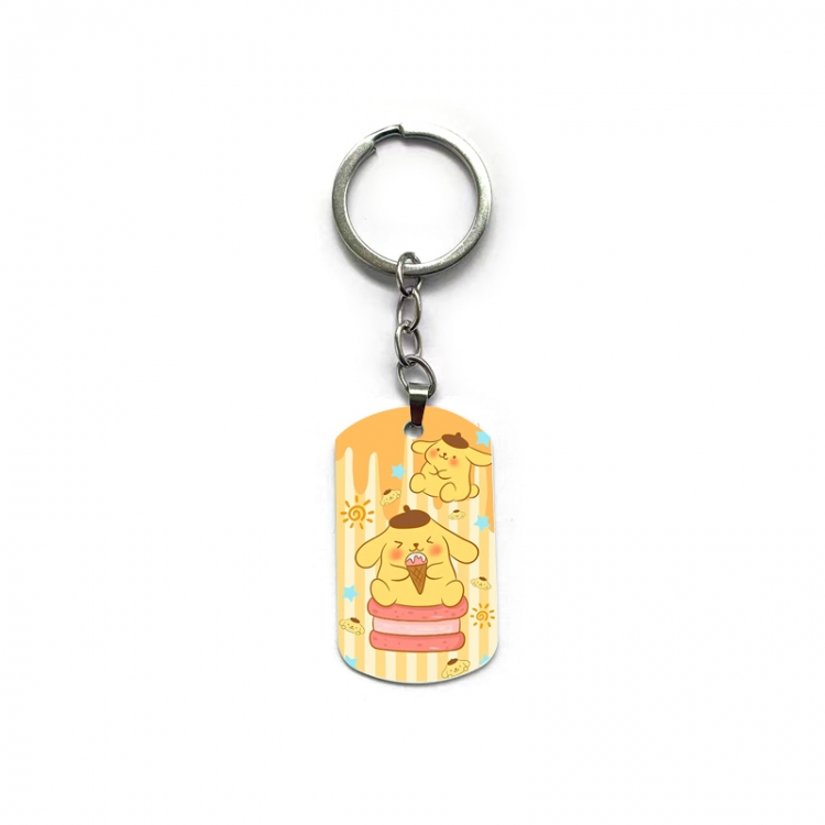 Lilo & Stitch Anime double-sided full-color printed military brand ring keychain price for 5 pcs