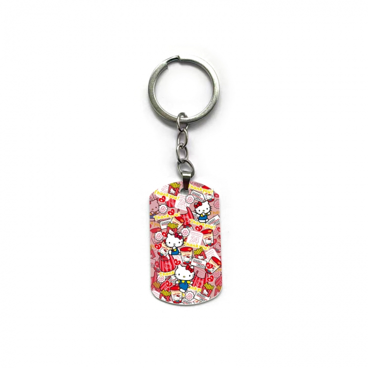 Lilo & Stitch Anime double-sided full-color printed military brand ring keychain price for 5 pcs