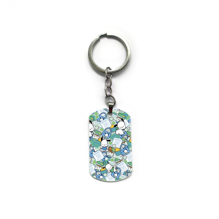 Lilo & Stitch Anime double-sided full-color printed military brand ring keychain price for 5 pcs