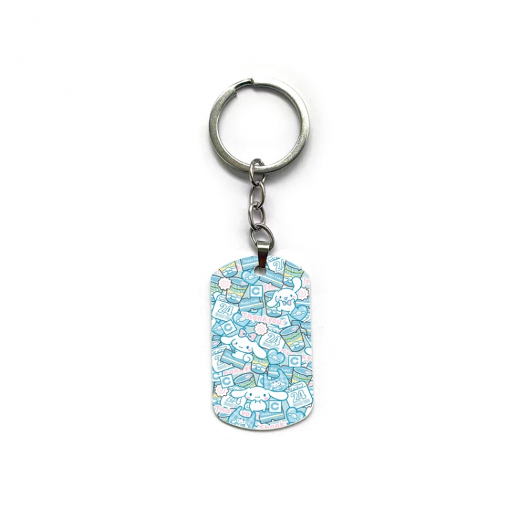 Lilo & Stitch Anime double-sided full-color printed military brand ring keychain price for 5 pcs