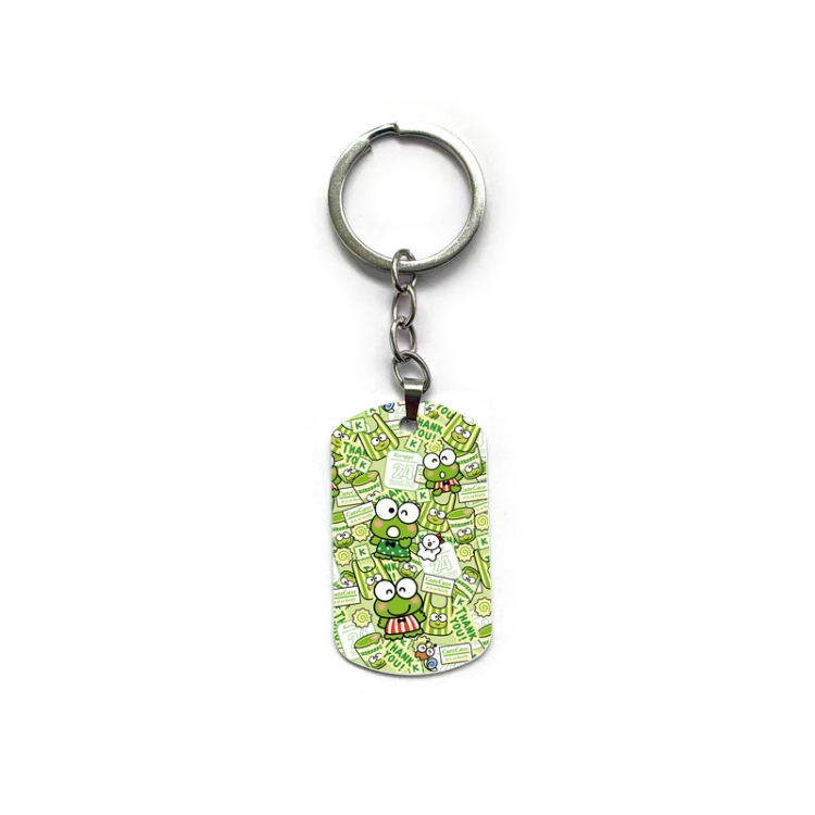 Lilo & Stitch Anime double-sided full-color printed military brand ring keychain price for 5 pcs