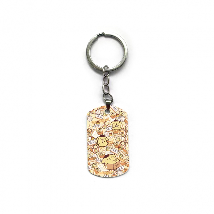 Lilo & Stitch Anime double-sided full-color printed military brand ring keychain price for 5 pcs