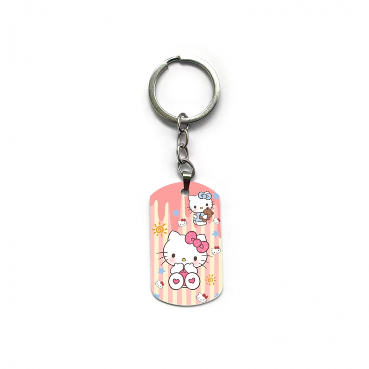 Lilo & Stitch Anime double-sided full-color printed military brand ring keychain price for 5 pcs