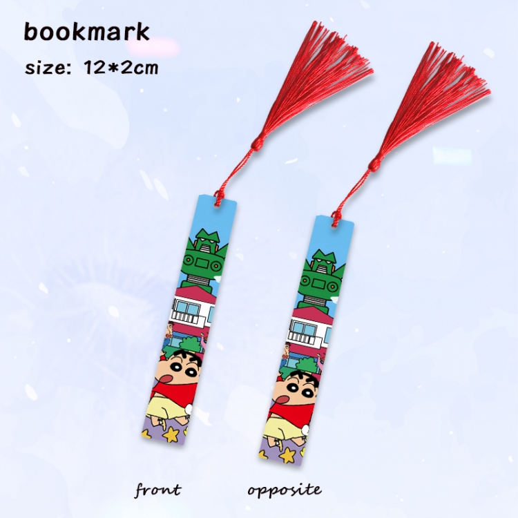 CrayonShin Anime full-color printed metal bookmark pendant price for 5 pcs