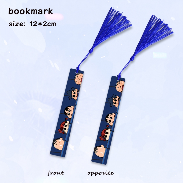 CrayonShin Anime full-color printed metal bookmark pendant price for 5 pcs