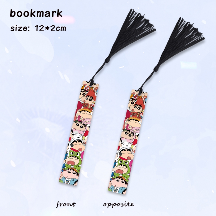 CrayonShin Anime full-color printed metal bookmark pendant price for 5 pcs