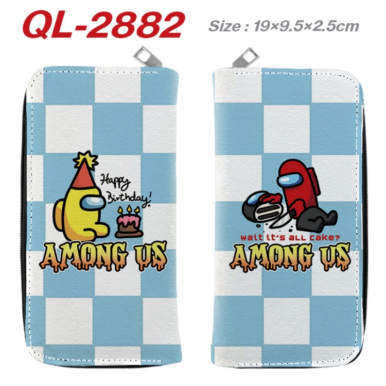 Among us Anime peripheral PU leather full-color long zippered wallet 19.5x9.5x2.5cm QL-2882