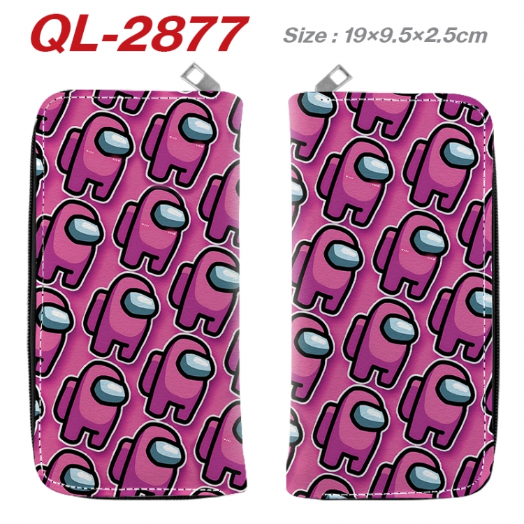Among us Anime peripheral PU leather full-color long zippered wallet 19.5x9.5x2.5cm  QL-2877