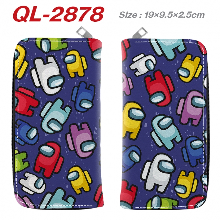 Among us Anime peripheral PU leather full-color long zippered wallet 19.5x9.5x2.5cm QL-2878