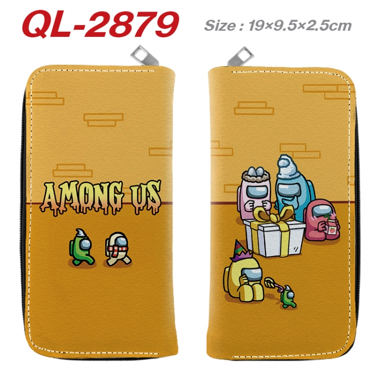 Among us Anime peripheral PU leather full-color long zippered wallet 19.5x9.5x2.5cm QL-2879