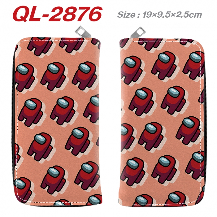Among us Anime peripheral PU leather full-color long zippered wallet 19.5x9.5x2.5cm QL-2876