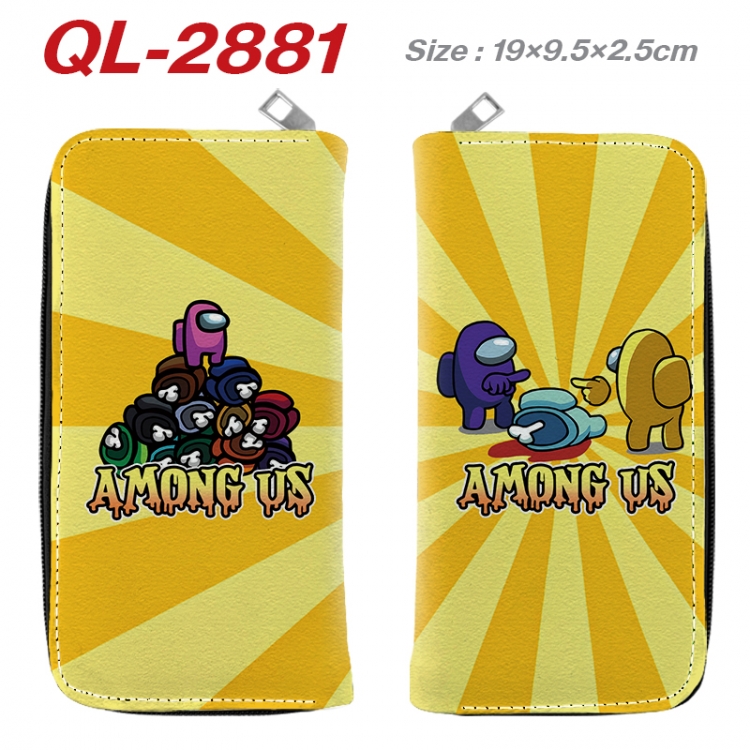 Among us Anime peripheral PU leather full-color long zippered wallet 19.5x9.5x2.5cm QL-2881
