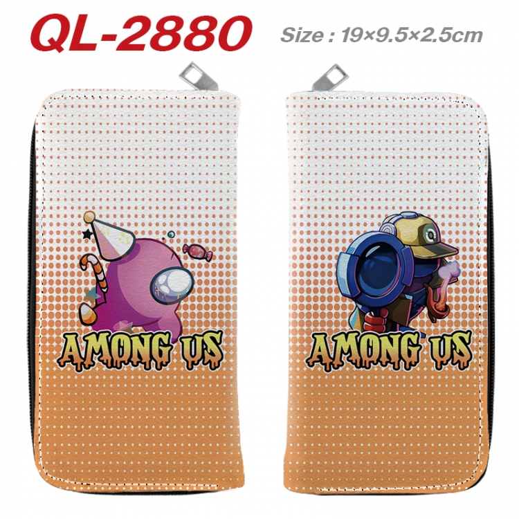 Among us Anime peripheral PU leather full-color long zippered wallet 19.5x9.5x2.5cm QL-2880