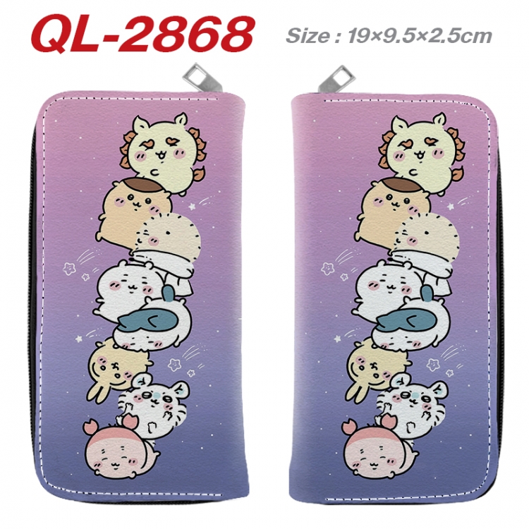 Chiikawa Anime peripheral PU leather full-color long zippered wallet 19.5x9.5x2.5cm  QL-2868
