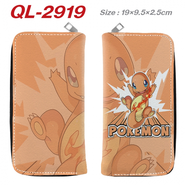 Pokemon Anime peripheral PU leather full-color long zippered wallet 19.5x9.5x2.5cm QL-2919