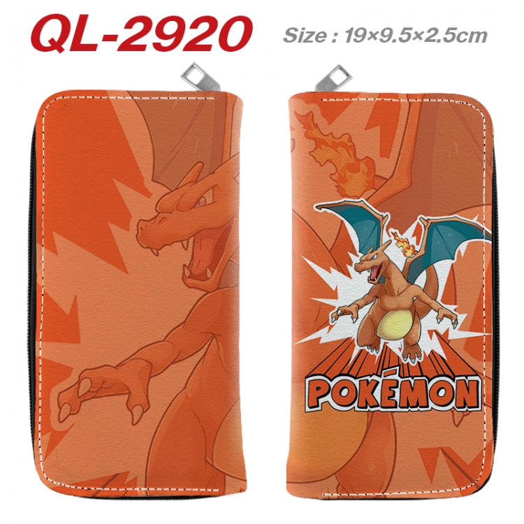 Pokemon Anime peripheral PU leather full-color long zippered wallet 19.5x9.5x2.5cm  QL-2920