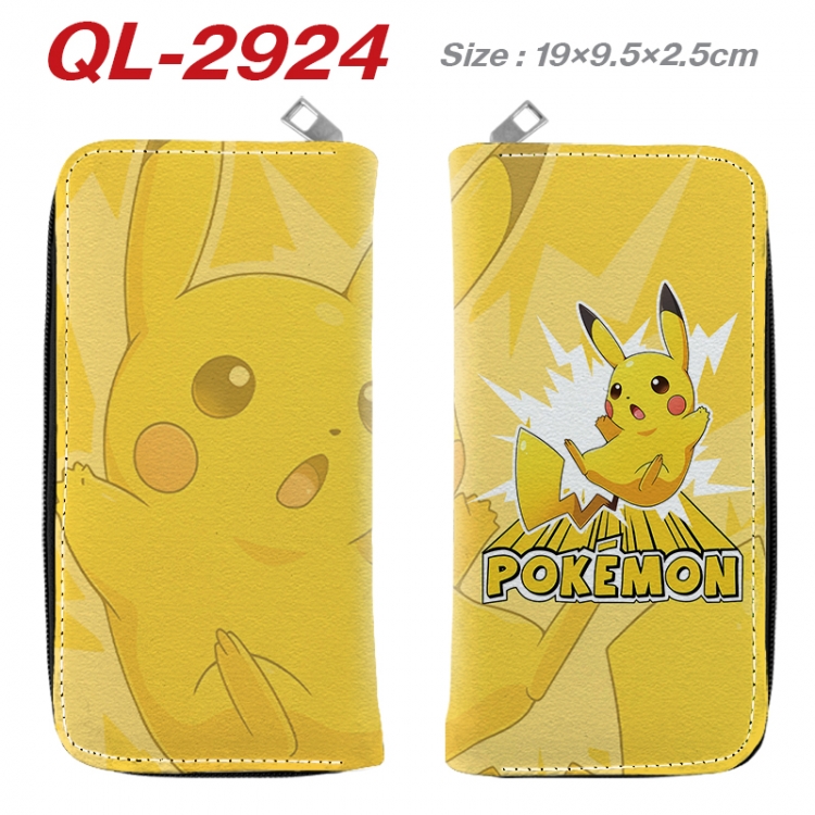 Pokemon Anime peripheral PU leather full-color long zippered wallet 19.5x9.5x2.5cm QL-2924