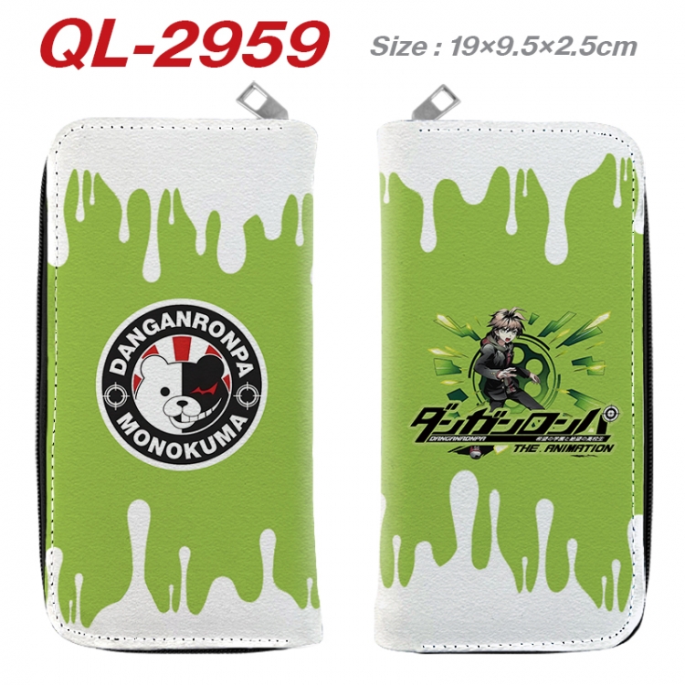Dangan-Ronpa Anime peripheral PU leather full-color long zippered wallet 19.5x9.5x2.5cm  QL-2959