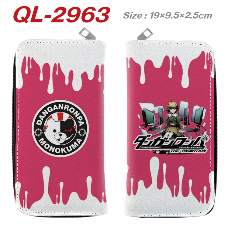 Dangan-Ronpa Anime peripheral PU leather full-color long zippered wallet 19.5x9.5x2.5cm  QL-2963
