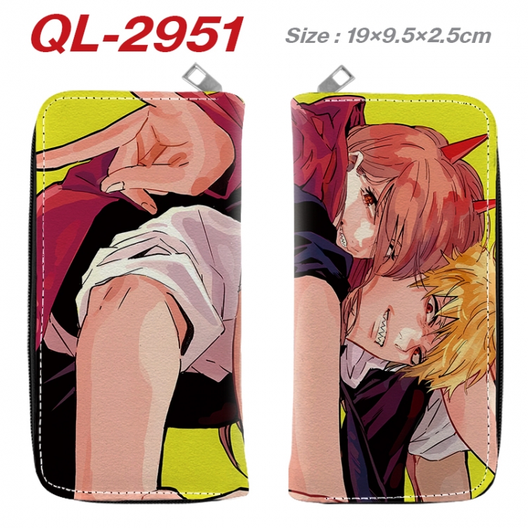 Chainsaw man Anime peripheral PU leather full-color long zippered wallet 19.5x9.5x2.5cm QL-2951