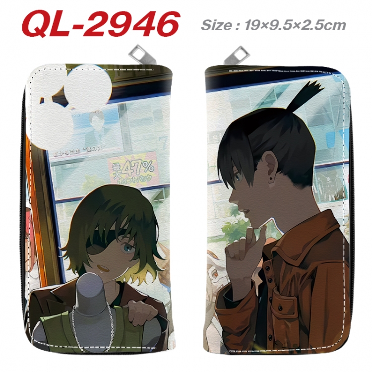 Chainsaw man Anime peripheral PU leather full-color long zippered wallet 19.5x9.5x2.5cm QL-2946
