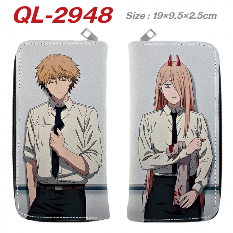 Chainsaw man Anime peripheral PU leather full-color long zippered wallet 19.5x9.5x2.5cm QL-2948