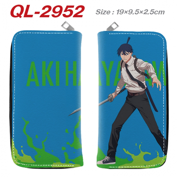 Chainsaw man Anime peripheral PU leather full-color long zippered wallet 19.5x9.5x2.5cm QL-2952