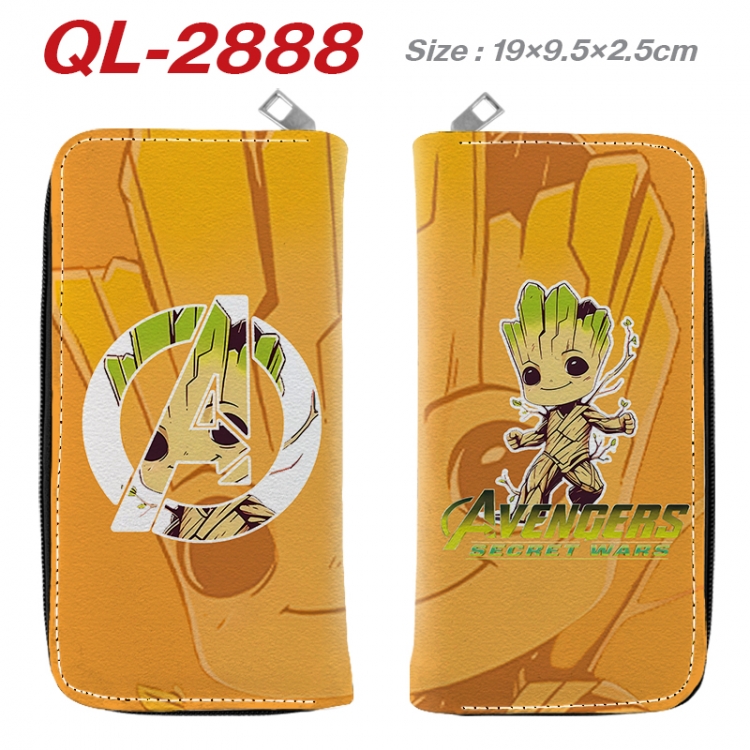 Marvel Anime peripheral PU leather full-color long zippered wallet 19.5x9.5x2.5cm  QL-2888