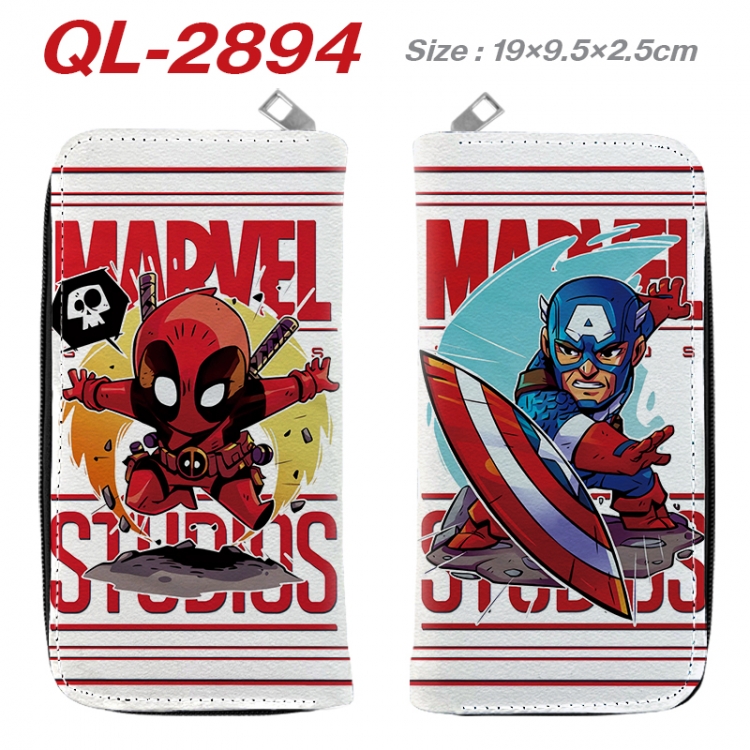 Marvel Anime peripheral PU leather full-color long zippered wallet 19.5x9.5x2.5cm QL-2894