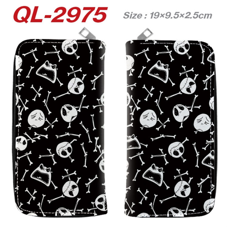 The Nightmare Before Christmas Anime peripheral PU leather full-color long zippered wallet 19.5x9.5x2.5cm QL-2975