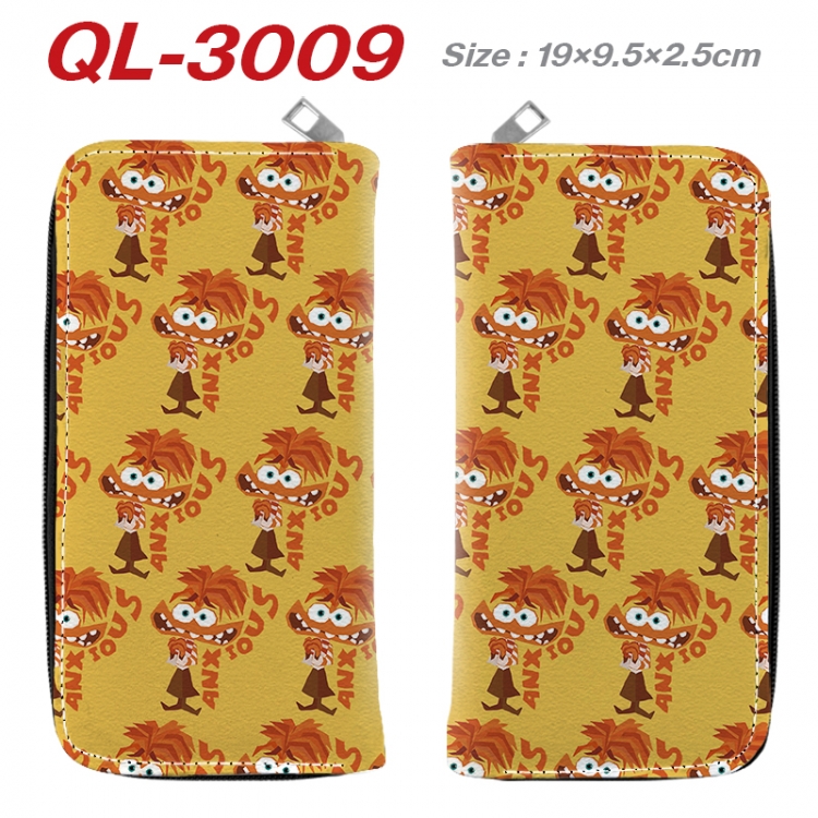 Inside Out Anime peripheral PU leather full-color long zippered wallet 19.5x9.5x2.5cm  QL-3009
