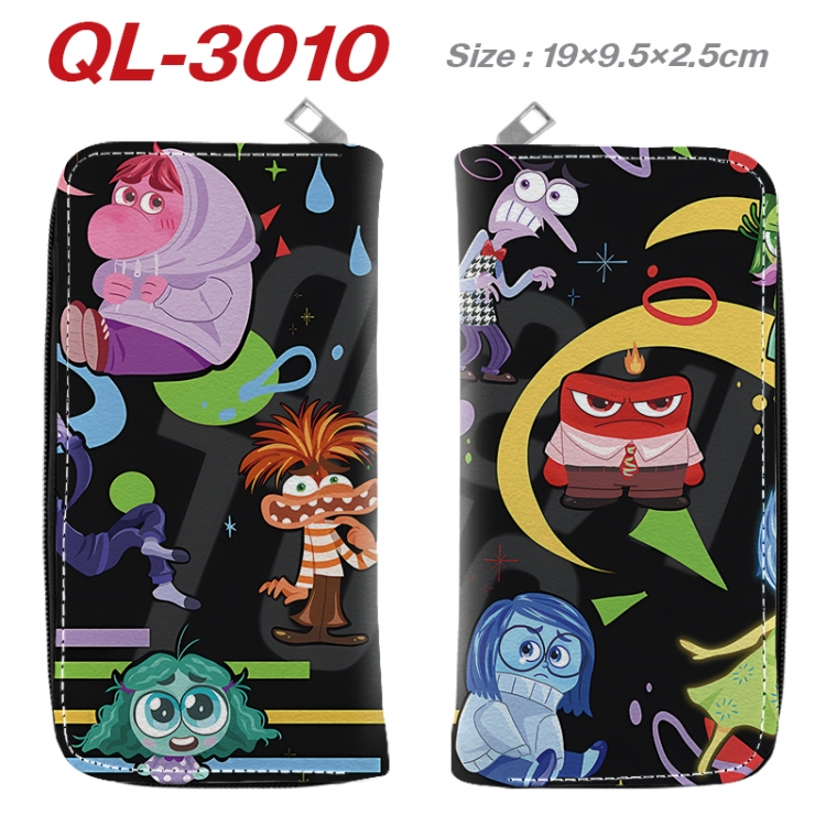 Inside Out Anime peripheral PU leather full-color long zippered wallet 19.5x9.5x2.5cm QL-3010