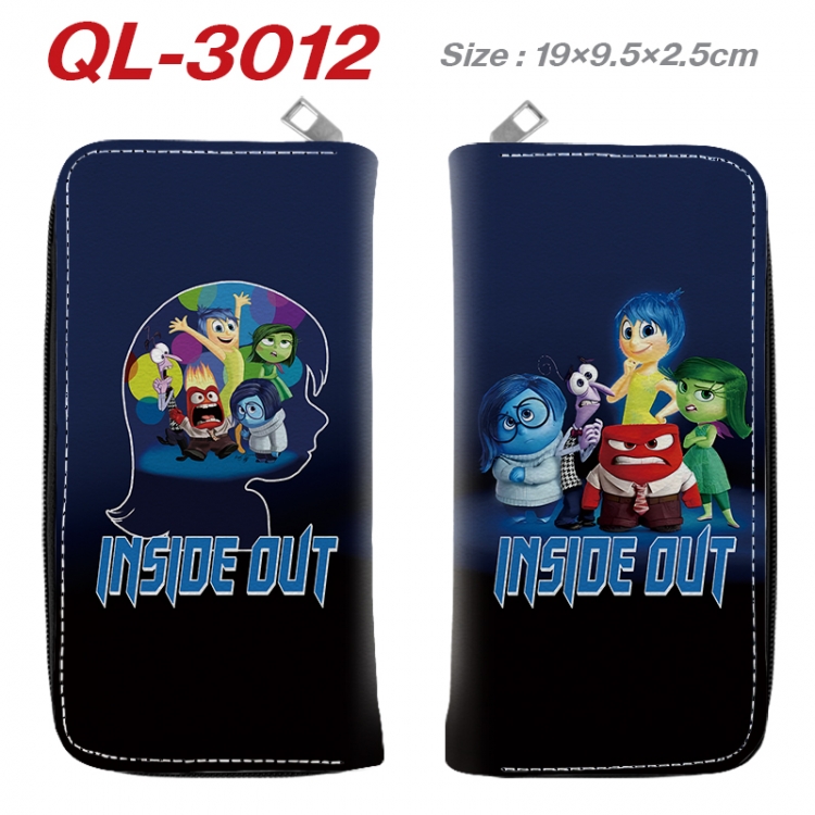 Inside Out Anime peripheral PU leather full-color long zippered wallet 19.5x9.5x2.5cm QL-3012