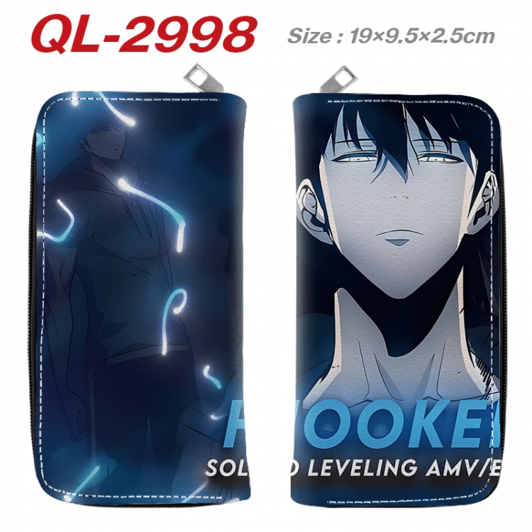 Solo Leveling:Arise Anime peripheral PU leather full-color long zippered wallet 19.5x9.5x2.5cm QL-2998