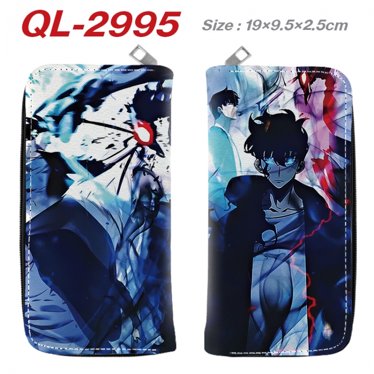 Solo Leveling:Arise Anime peripheral PU leather full-color long zippered wallet 19.5x9.5x2.5cm QL-2995